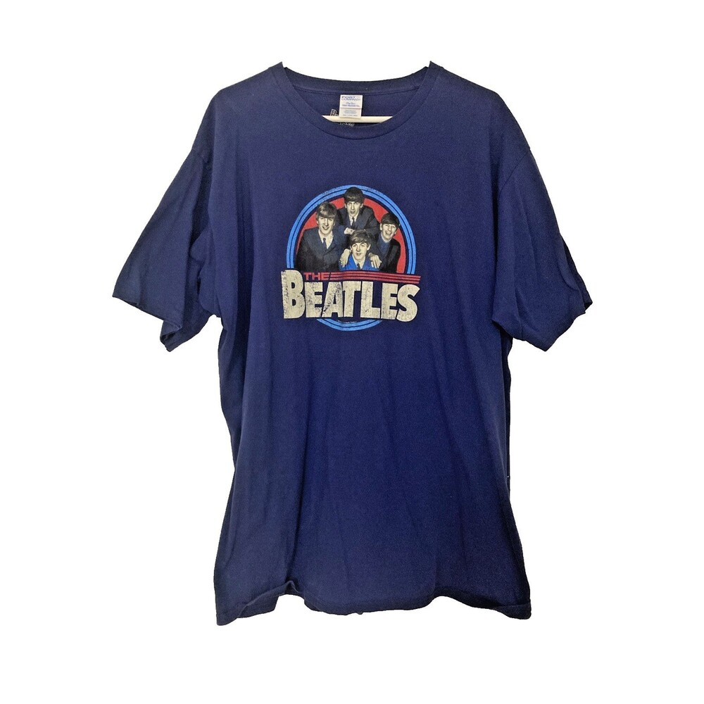 The Beatles Short Sleeve T-Shirt 3XL Blue Cotton Polyester Blend